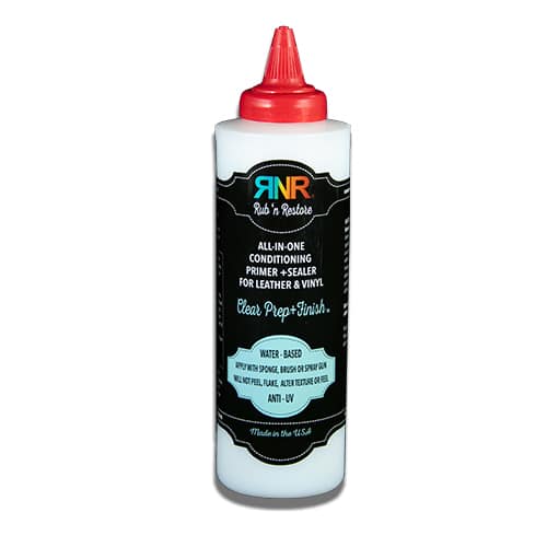 Picture of bottle of Rub n Restore Clear Prep+Finish conditioning primer and sealer