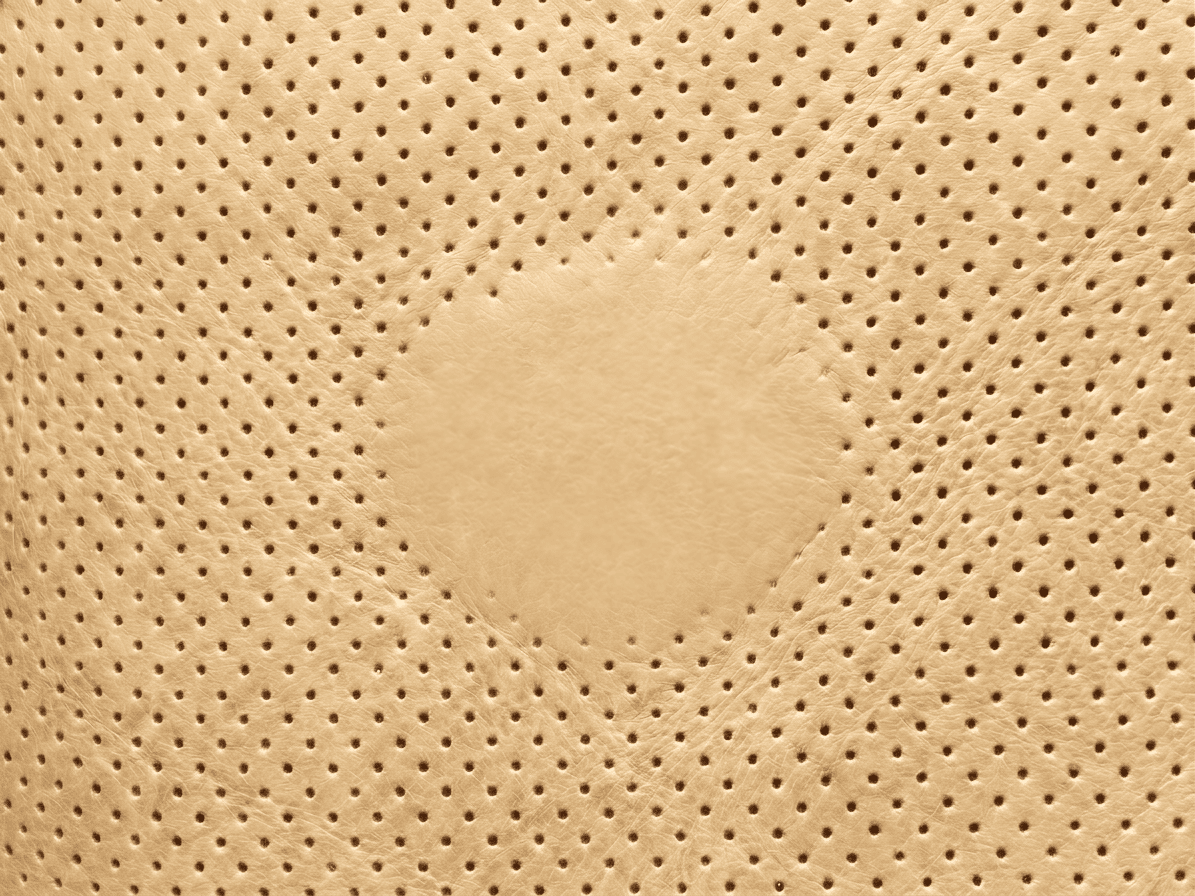 Picture of horrible patch repair on perforated leather