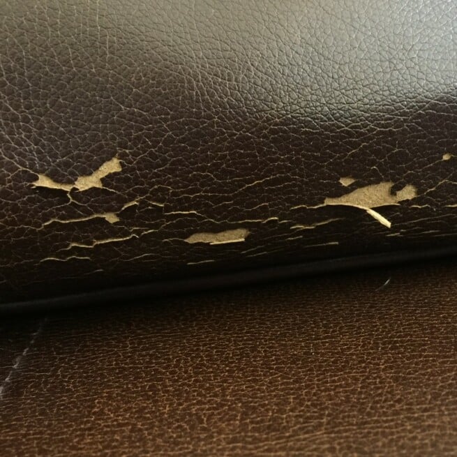 Peeling Leather Likely Fake; Peeling Finish on Real Leather Can be Fixed