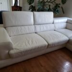 Picture of white leather couch restored with Rub n Restore