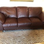 Picture of red leather couch changed to Cherrywood burgundy with Rub n Restore