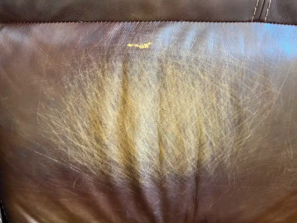 REPAIR OF CAT SCRATCHES ON NIGHT BLUE LEATHER SOFA, 2145