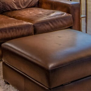 Leather ottoman