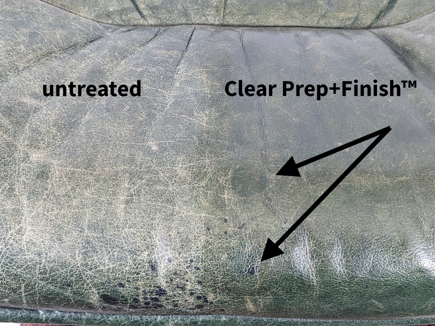 Prime Worn, Absorbent SemiAniline Leather Before Restoration