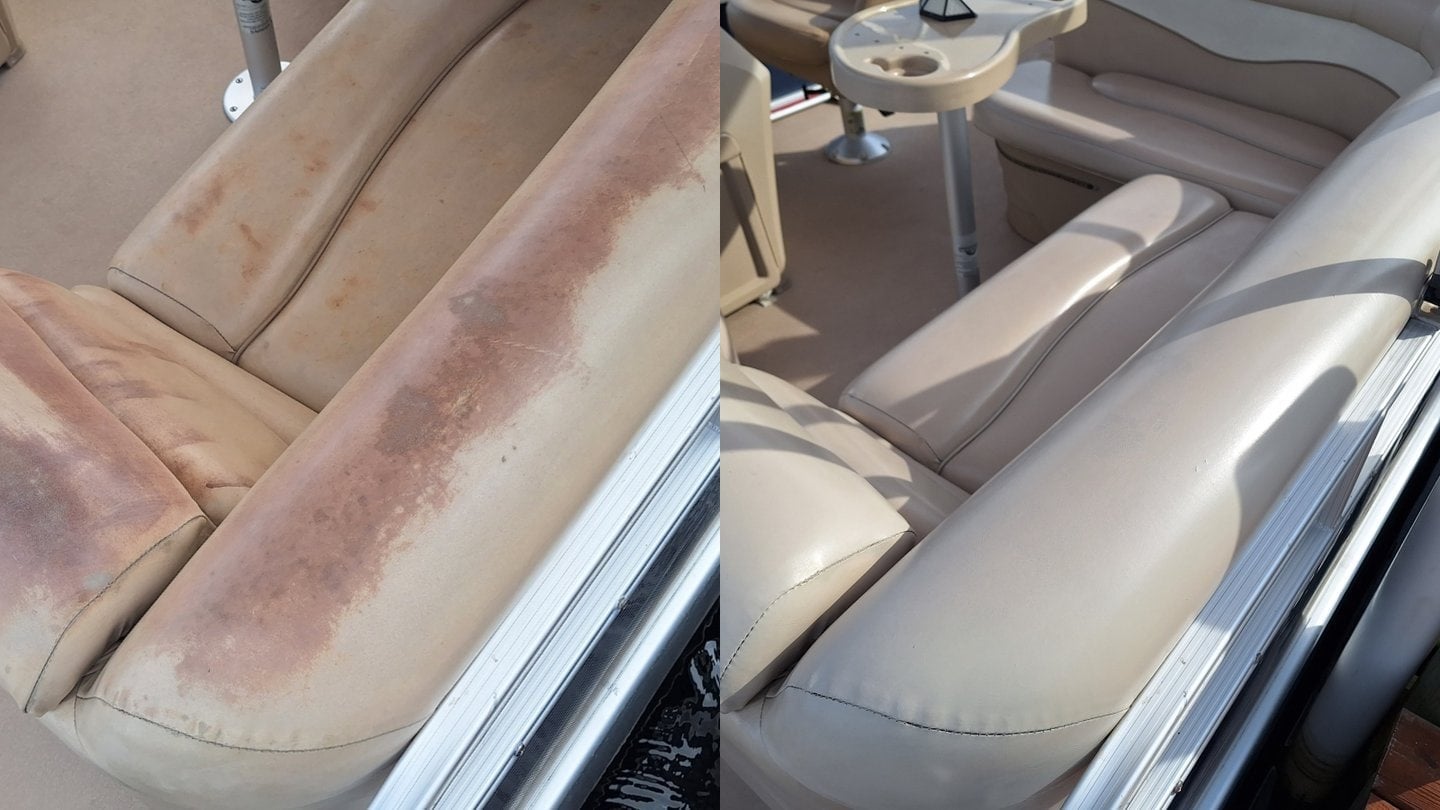 This boat needed a Custom Color to conceal the damage and protect from sun.