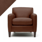 Image showing chair with Rub n Restore Cinnamon brown color plus triangular example of texture in left corner
