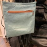 Picture of Italian leather handbag restored with Rub 'n Restore Sea Foam leather dye