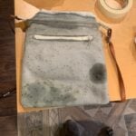 Picture of Italian leather purse with oil stain