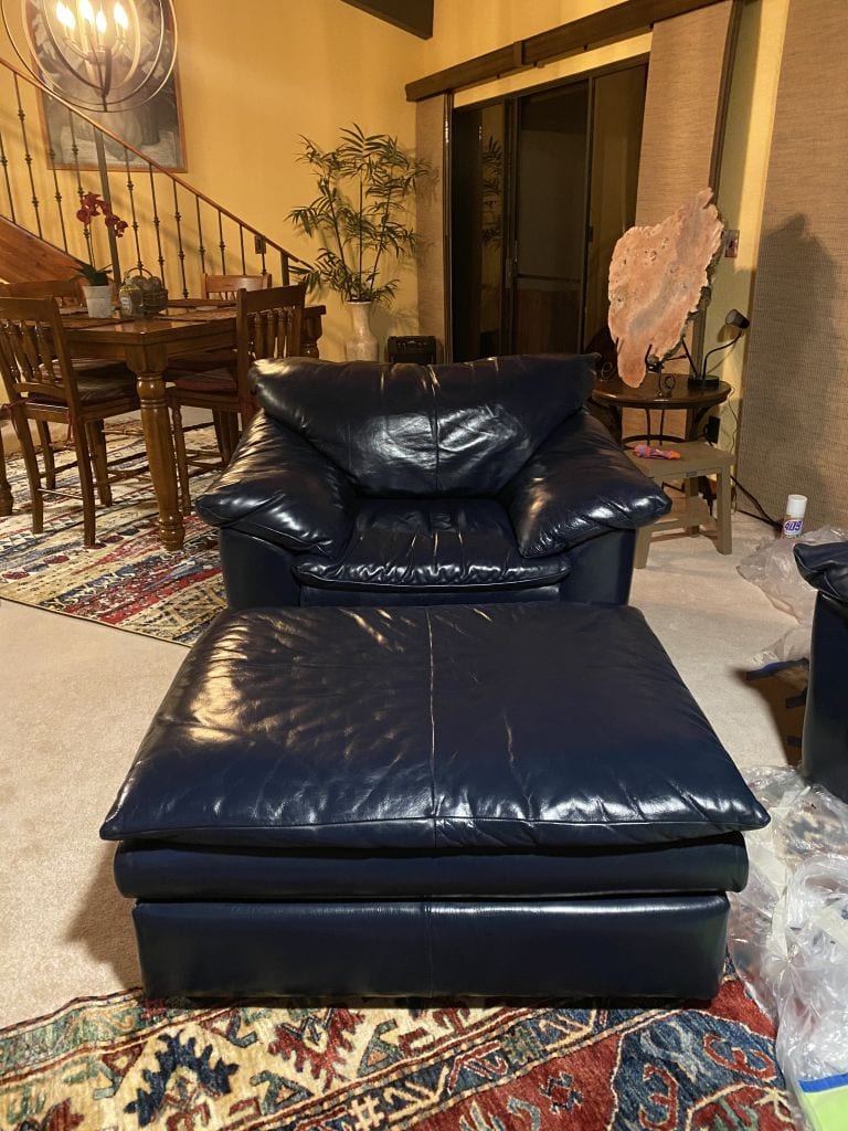 dark blue leather paint