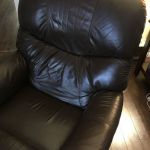 Picture of brown leather recliner after Mahogany