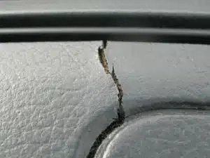 Image of cracked vinyl dashboard in car