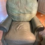 Picture of worn alligator skin leather chair