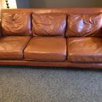 Picture of leather couch after using mix of Rust and Clear Rub n Restore